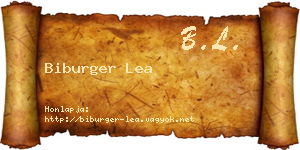 Biburger Lea névjegykártya